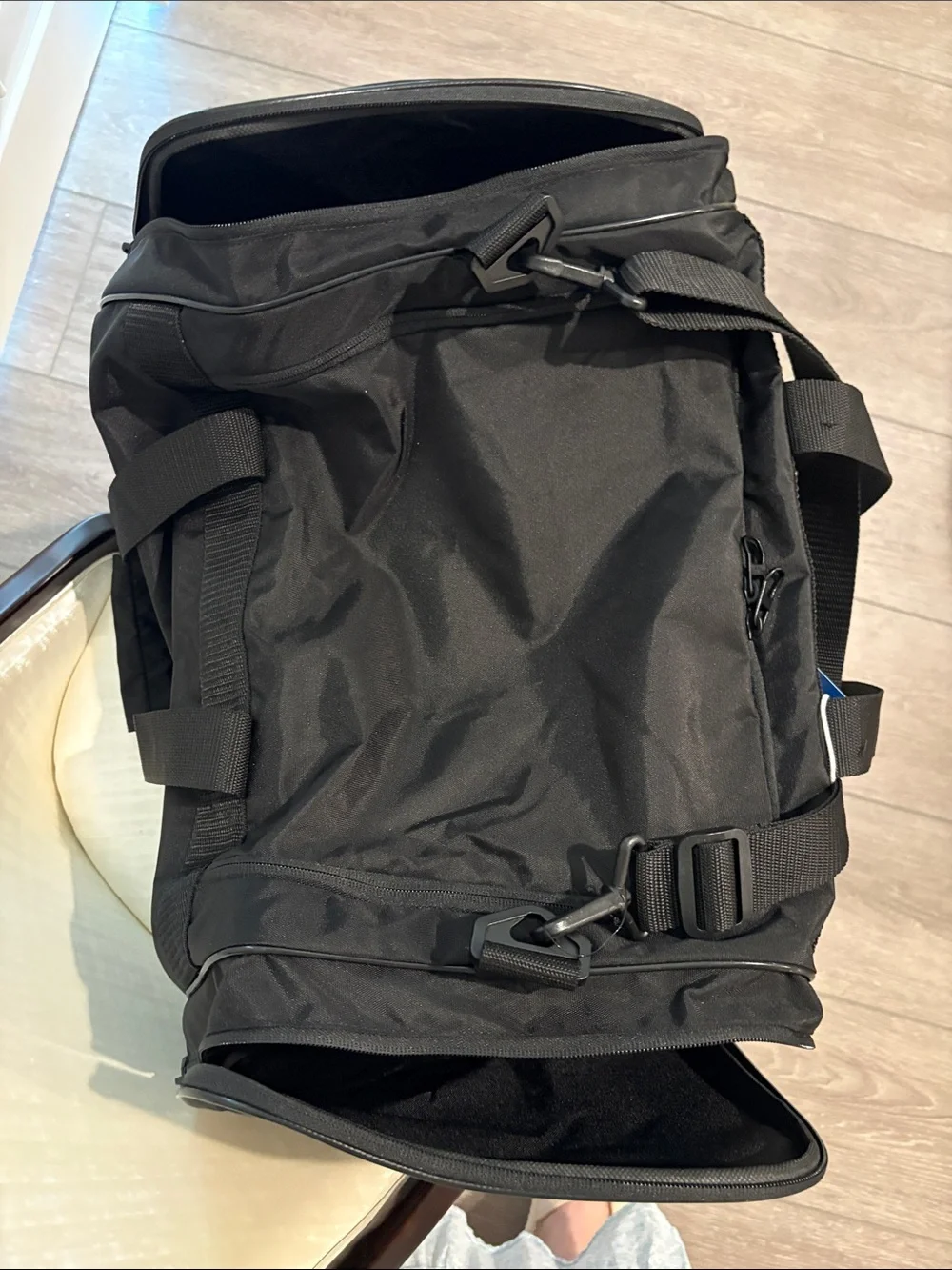 adidas Santiago Large Black Duffel Bag with White Logo 19.5”X11”X11” New